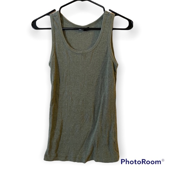 πΏ NWD Olive Green Ribbed Tank Top - Size S πΏ - Picture 1 of 3